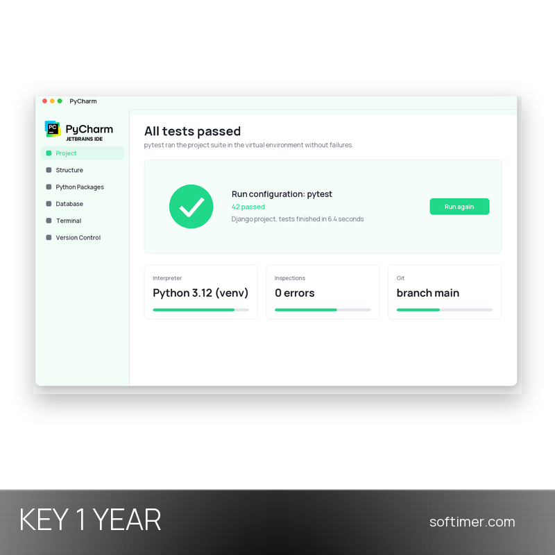 PyCharm Professional - CLÉ de licence 1 an - Windows / Mac / Linux
