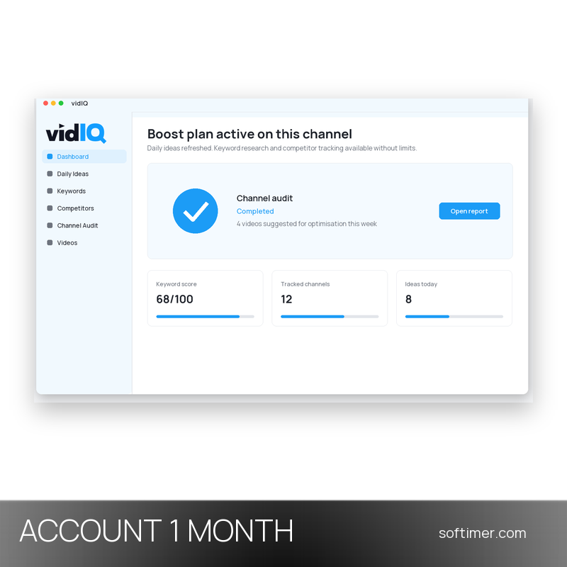 VidIQ Boost - 1 месяц - ACCOUNT