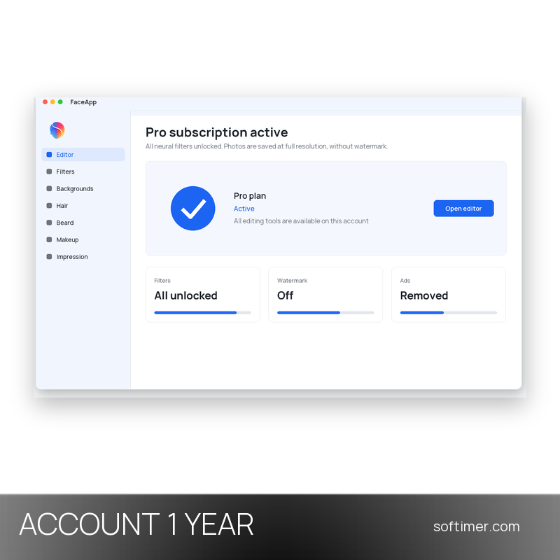 FaceApp Pro - 1 Year - ACCOUNT