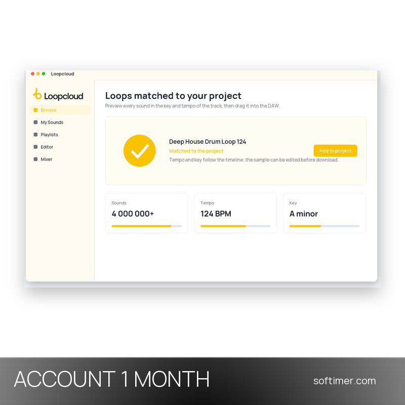 Loopcloud Artist - 1 mois - ACCOUNT
