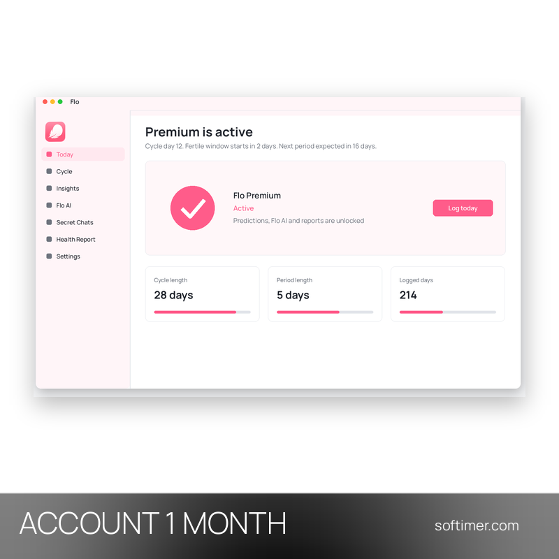 Flo Premium - 1 Month - ACCOUNT