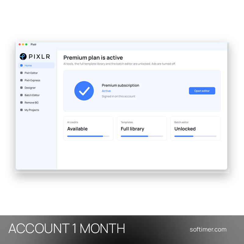 Pixlr Premium - 1 mese - ACCOUNT