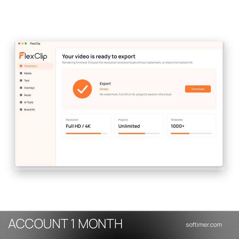 FlexClip Business - 1 mois - ACCOUNT