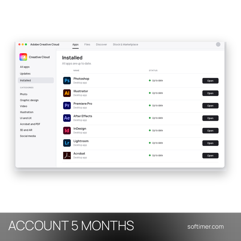 Adobe Creative Cloud Pro - 2 Devices / 5 Months - ACCOUNT