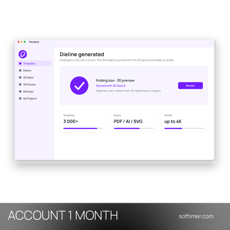 Pacdora Lite - 1 Month - ACCOUNT