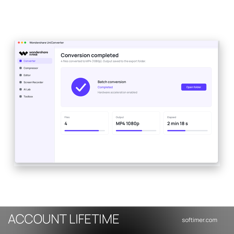 Wondershare UniConverter 16 для Windows - Бессрочно - ACCOUNT