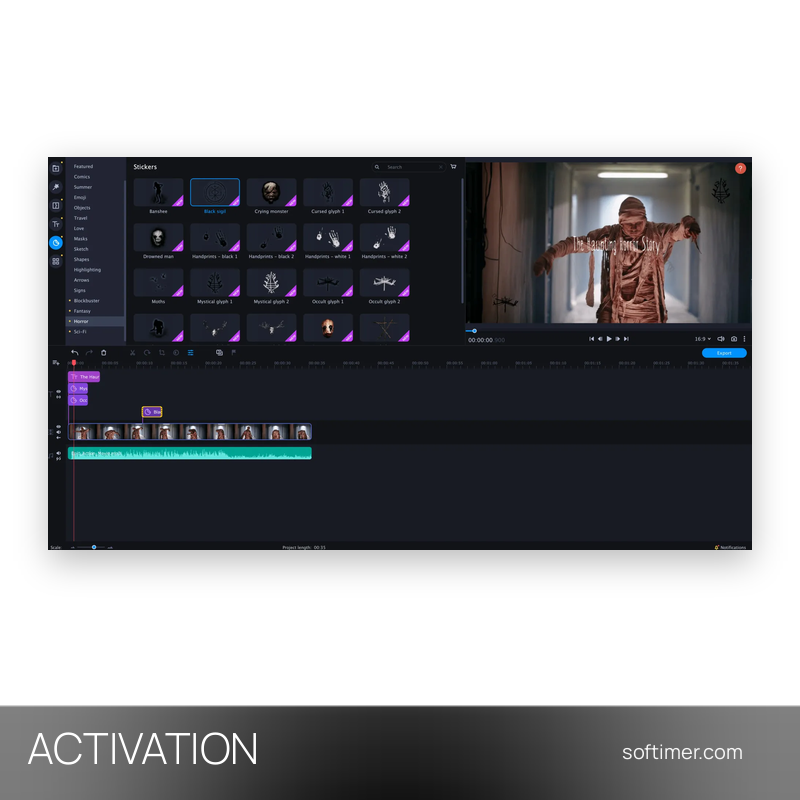 Movavi Video Editor Plus 2025 - ACTIVATION sur votre compte - Mac