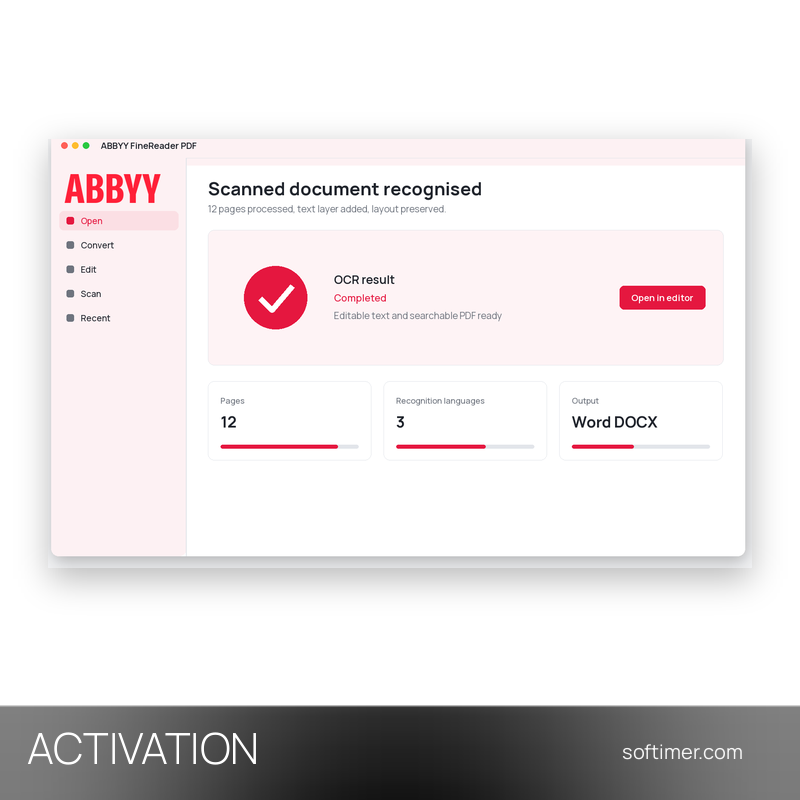 ABBYY FineReader PDF Standard - ATTIVAZIONE sul tuo account 1 mese - Windows