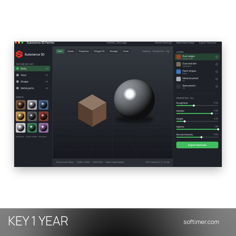 Adobe Substance 3D Painter 2024 - Лицензионный ключ на 1 год - Windows / Mac