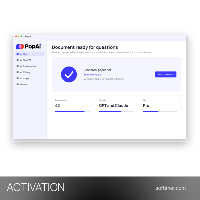PopAi Pro - ACTIVATION sur votre compte 1 mois - Web