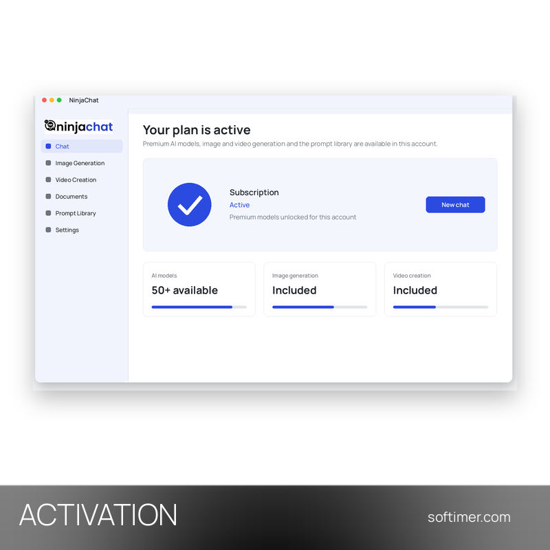 NinjaChat AI Expert - 1 Month ACTIVATION on your account - Web