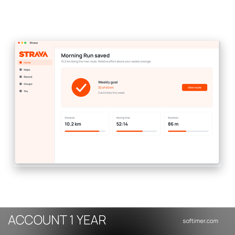 Strava - 1 год - ACCOUNT