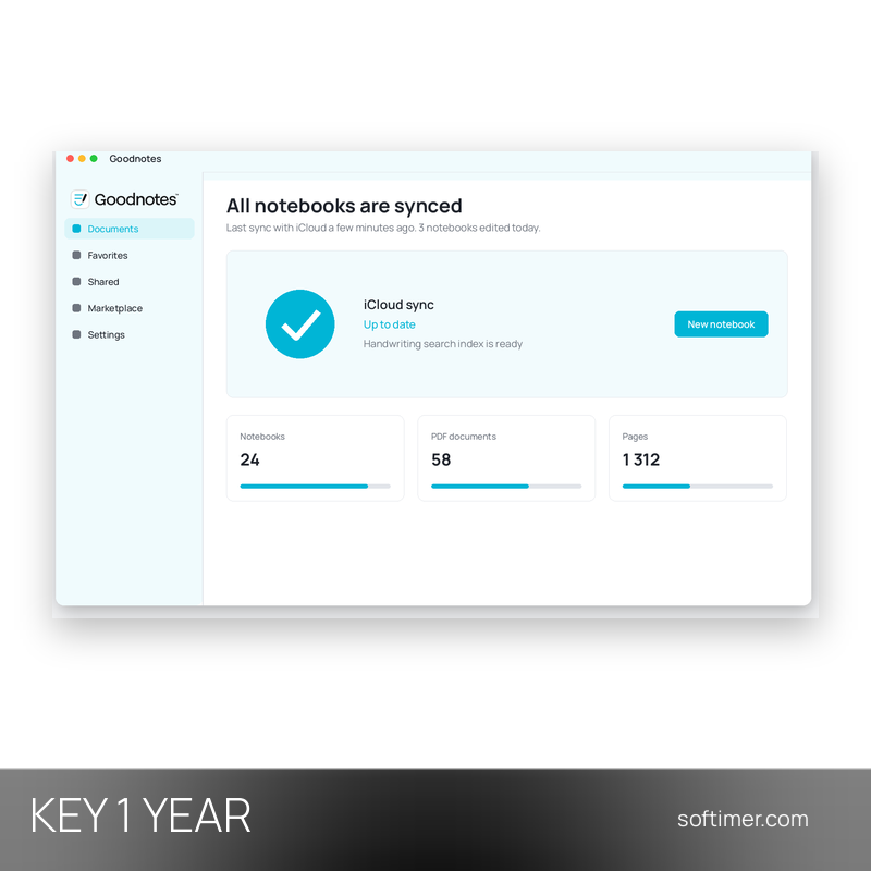 Goodnotes Essential - CLÉ de licence 1 an - iOS
