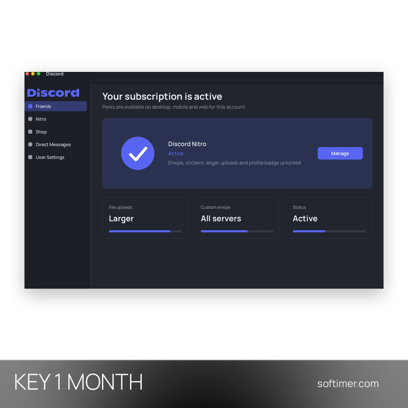 Discord Nitro - Lizenzschlüssel 1 Monat - Multiplattform