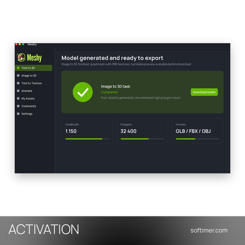 Meshy AI 3D 4000 crediti - ATTIVAZIONE sul tuo account - Web
