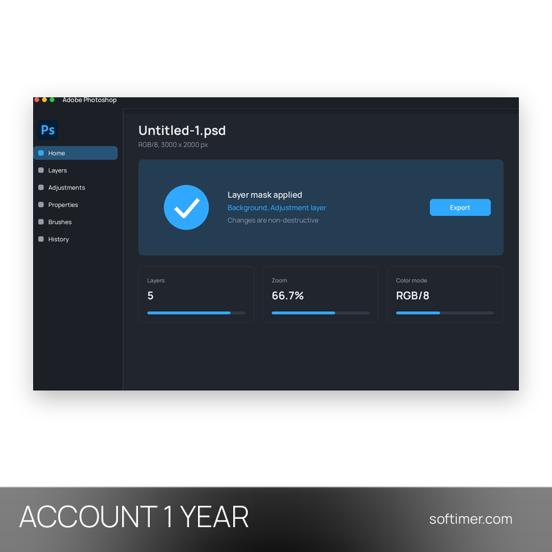 Adobe Photoshop - 1 год - ACCOUNT