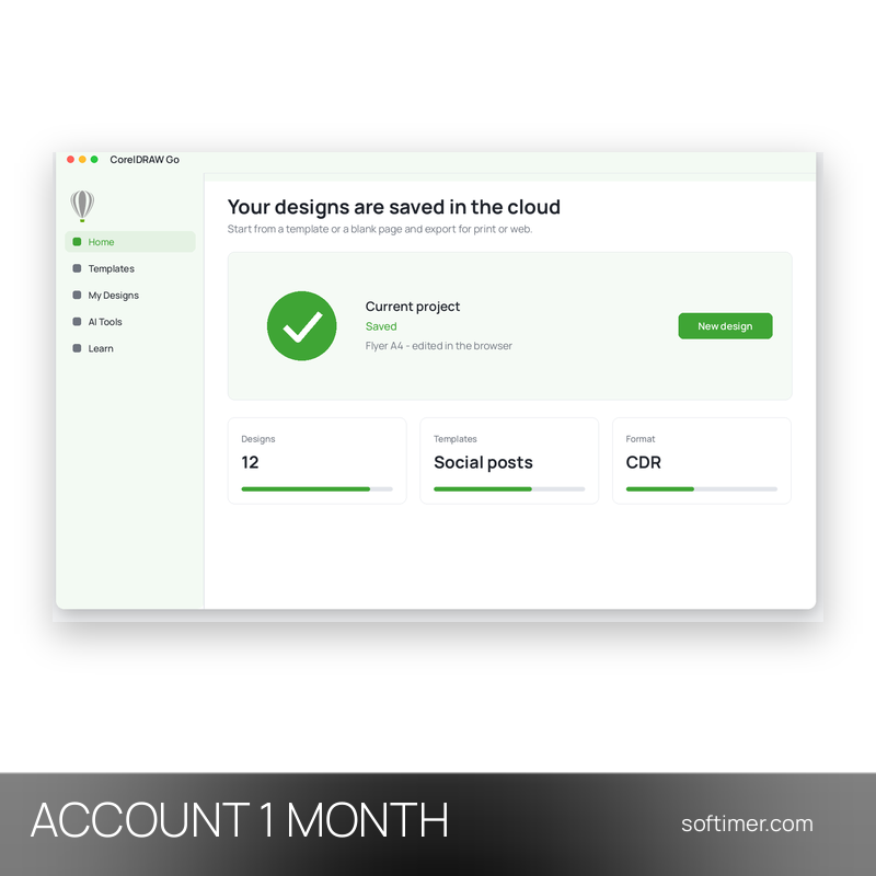 CorelDRAW Go - 1 Month - ACCOUNT