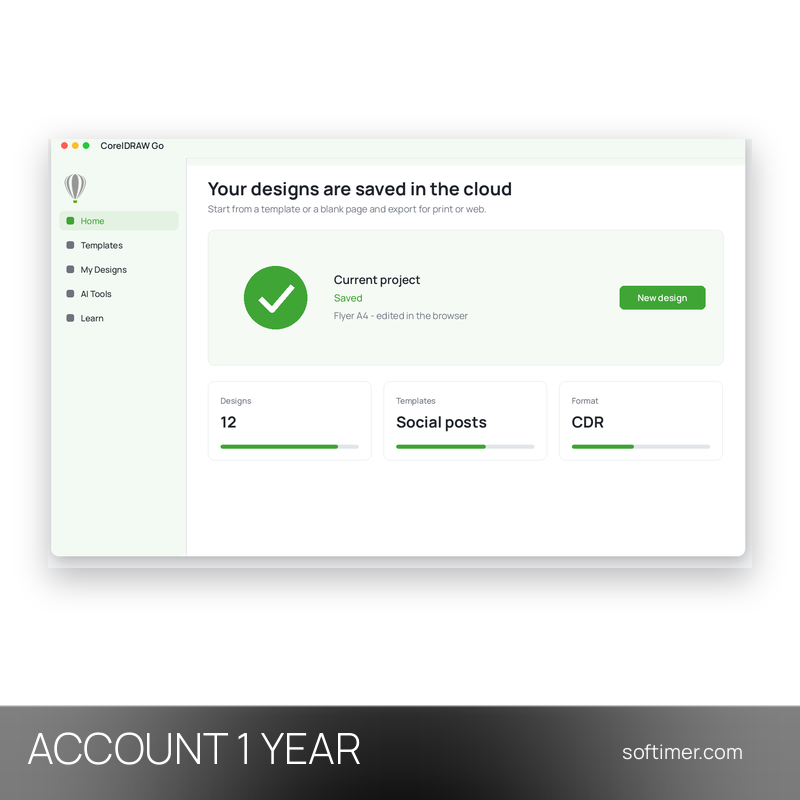 CorelDRAW Go - 1 Jahr - ACCOUNT