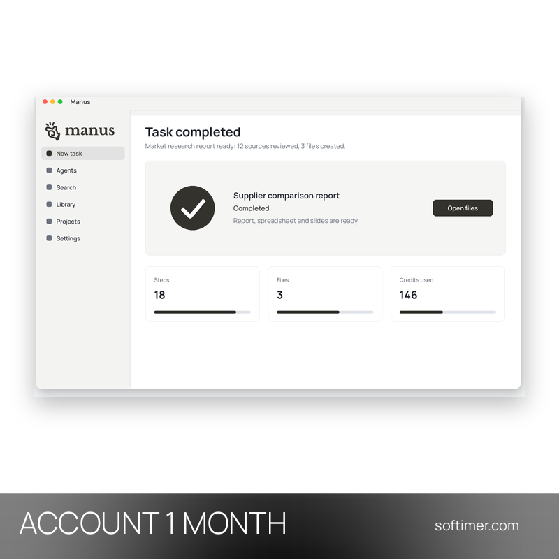 Manus AI 3000 Credits - 1 Monat - ACCOUNT