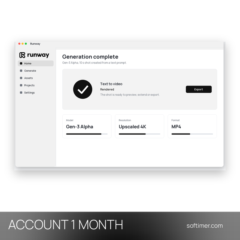 Runway ML Pro - 1 Month - ACCOUNT