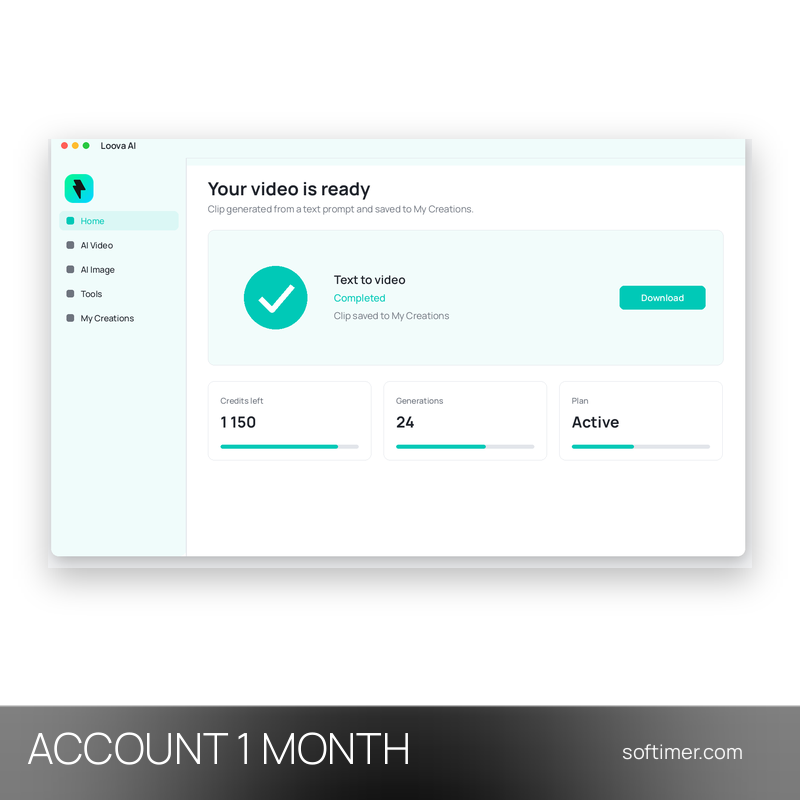 Loova AI Pro - 1 mois - ACCOUNT