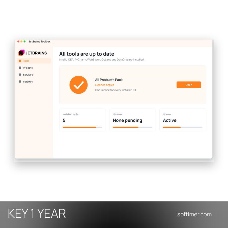 JetBrains All Products Pack - CLÉ de licence 1 an - Linux / Mac / Windows