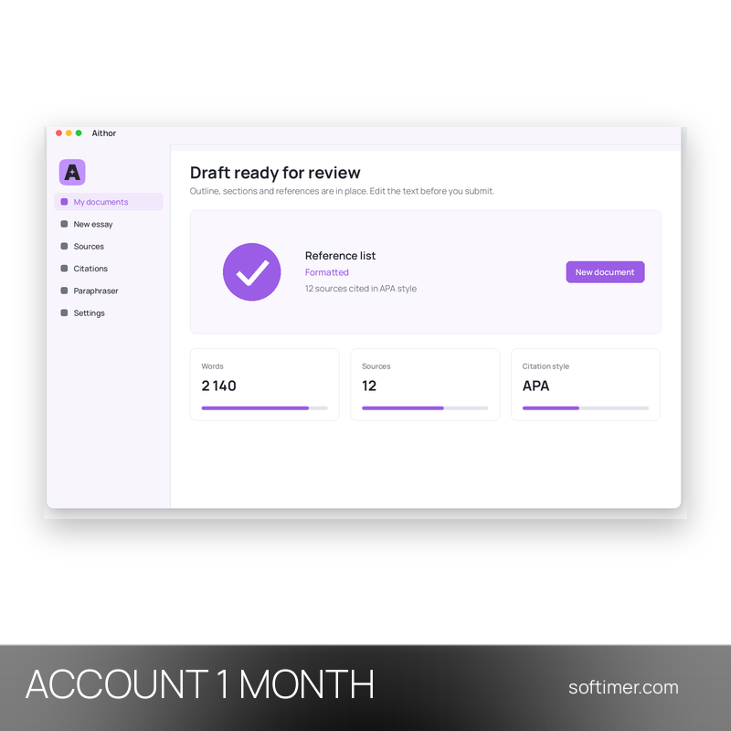 Aithor - 1 Monat - ACCOUNT