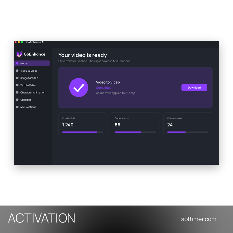 GoEnhance AI Mega - АКТИВАЦИЯ на вашем аккаунте на 1 месяц - Web