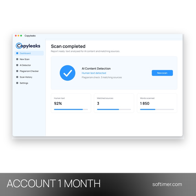 Copyleaks Premium - 1 Month - ACCOUNT