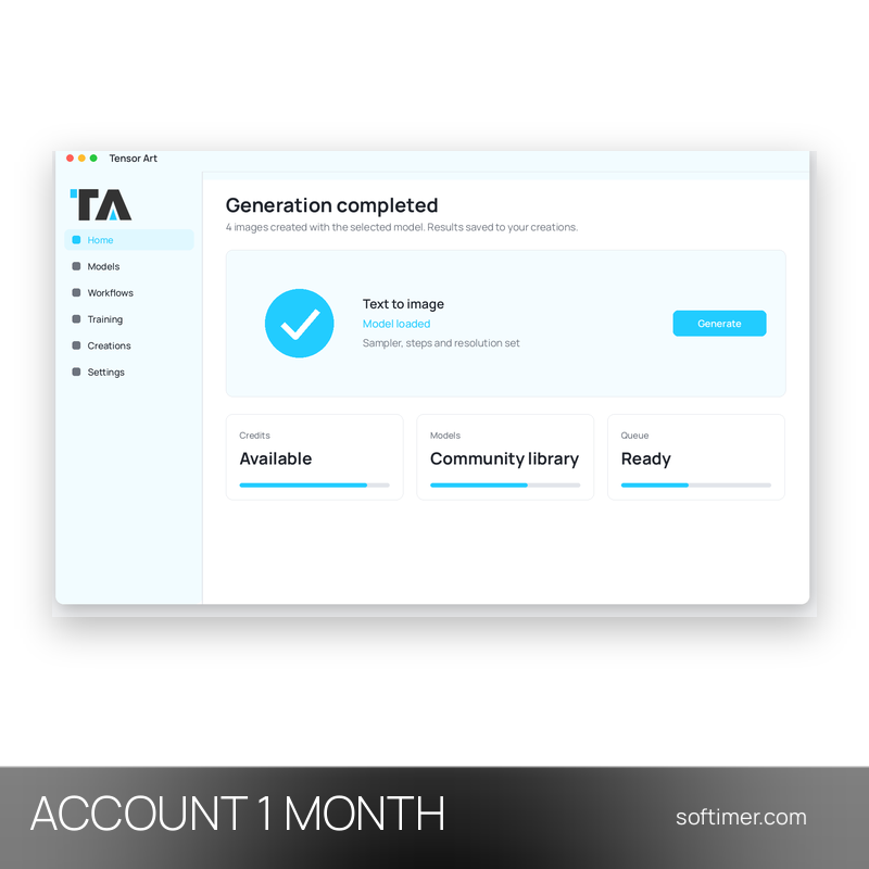 Tensor Art Pro - 1 Month - ACCOUNT