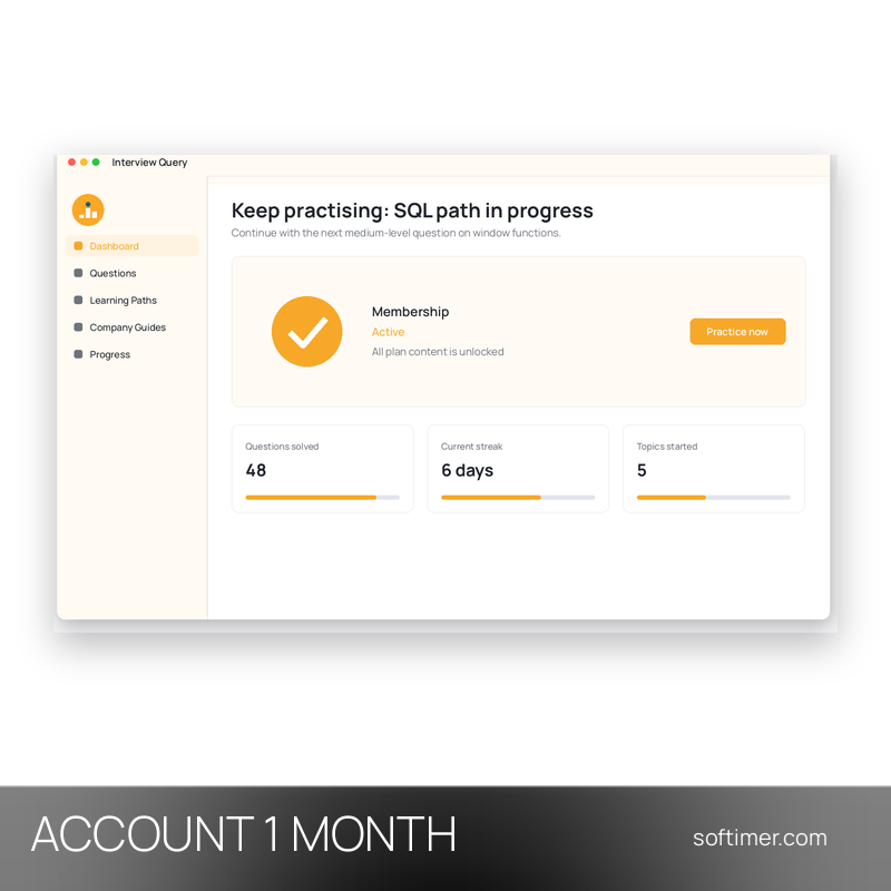 Interview Query Premium - 1 mois - ACCOUNT