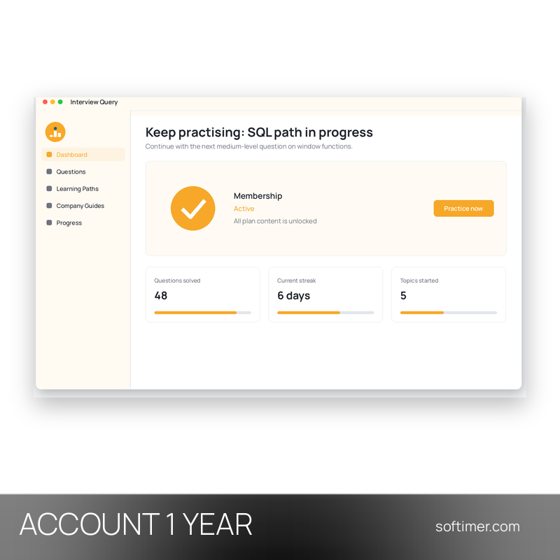 Interview Query Premium - 1 anno - ACCOUNT