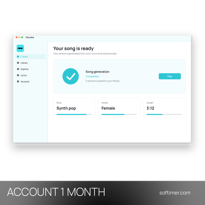 Mureka Basic - 1 месяц - ACCOUNT