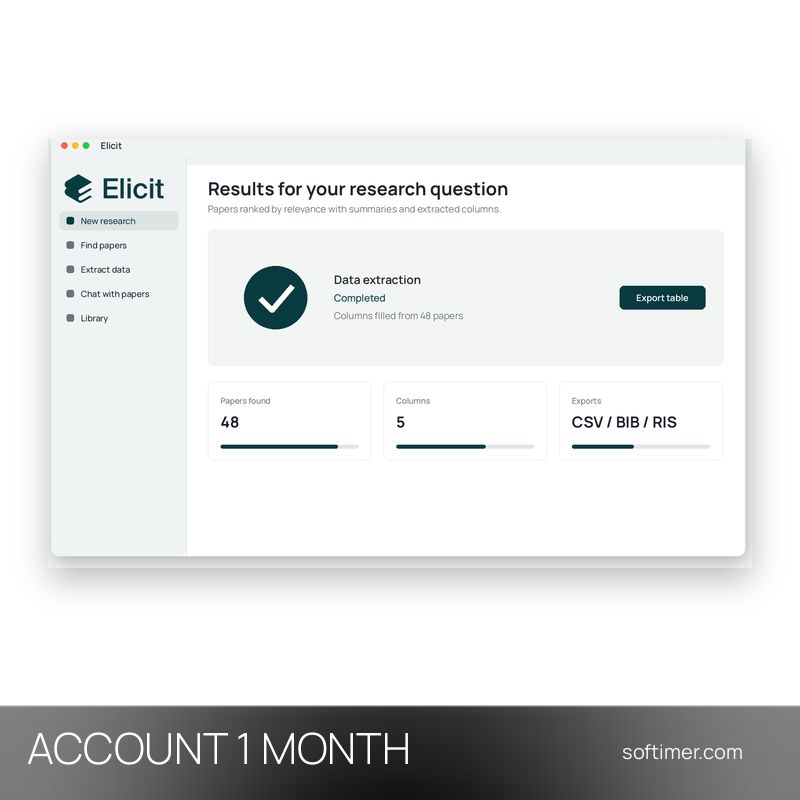Elicit Plus - 1 mois - ACCOUNT