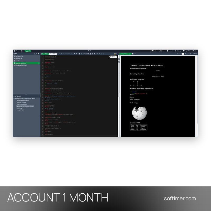 Overleaf Professional - 1 mese - ACCOUNT