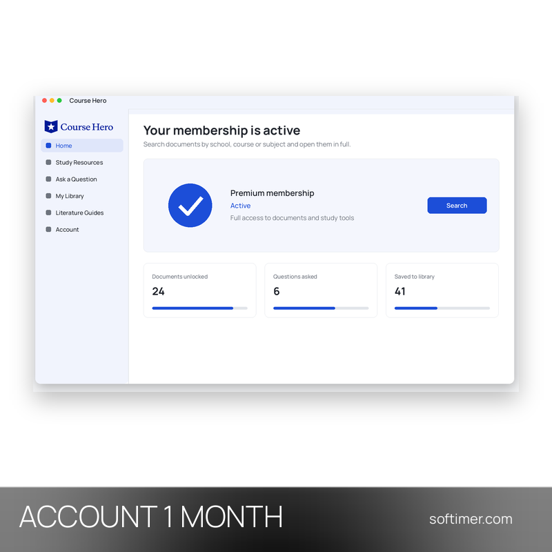Course Hero Premium - 1 mese - ACCOUNT