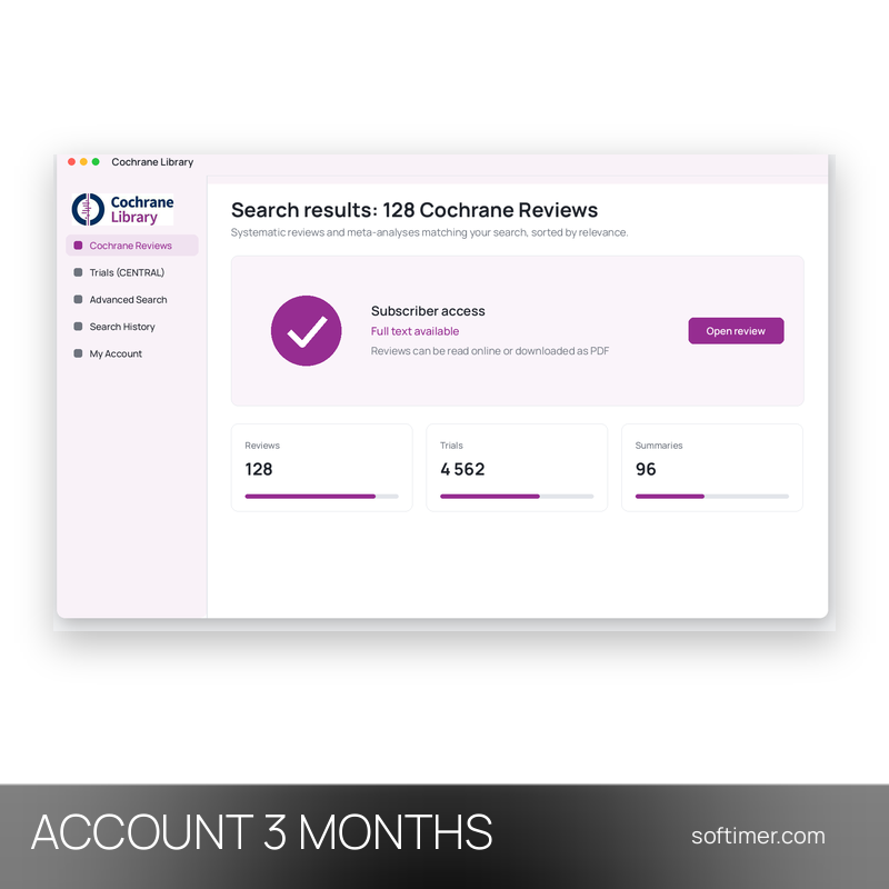 Cochrane Library - 3 месяца - ACCOUNT