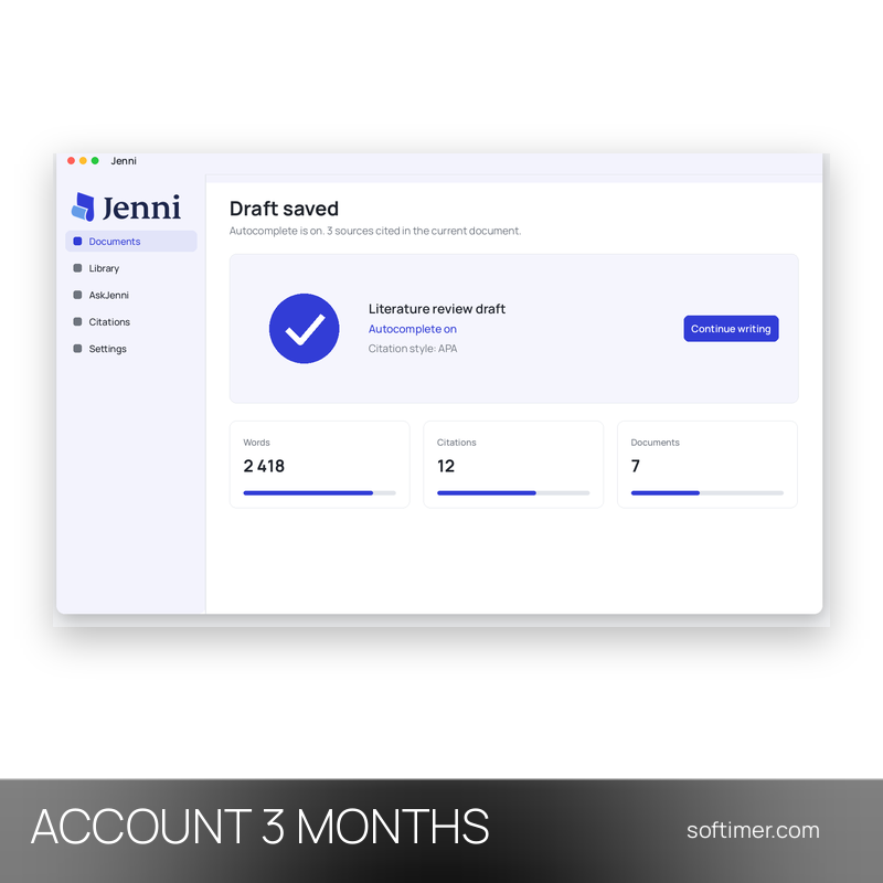 Jenni AI - 3 mesi - ACCOUNT