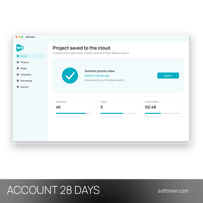 WeVideo Professional - 28 Tage - ACCOUNT