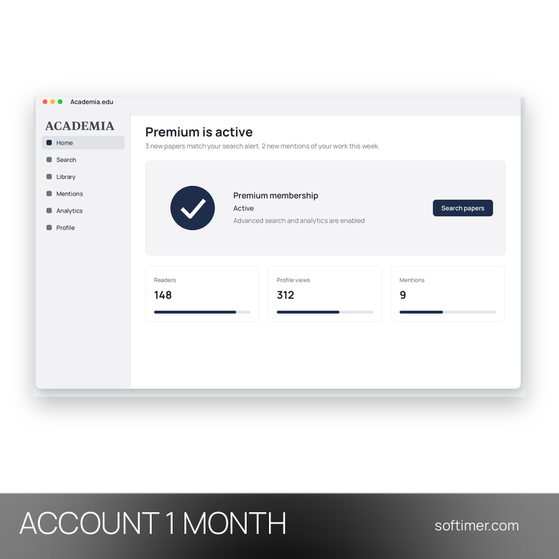 Academia.edu Premium - 1 Monat - ACCOUNT