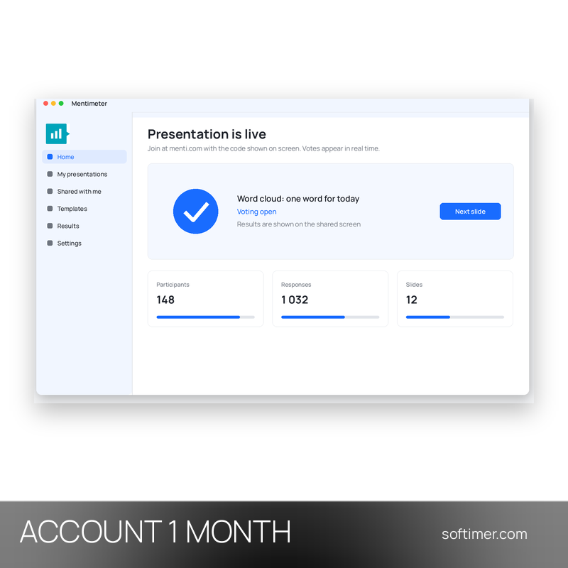 Mentimeter Pro - 1 Month - ACCOUNT