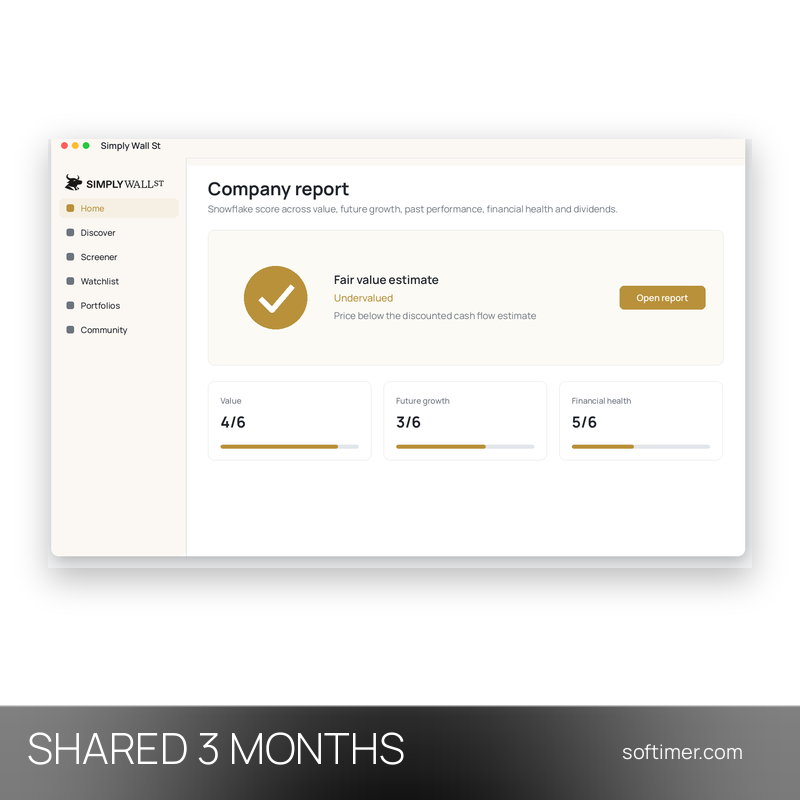 Simply Wall St Premium - 3 Monate - Geteilter ACCOUNT
