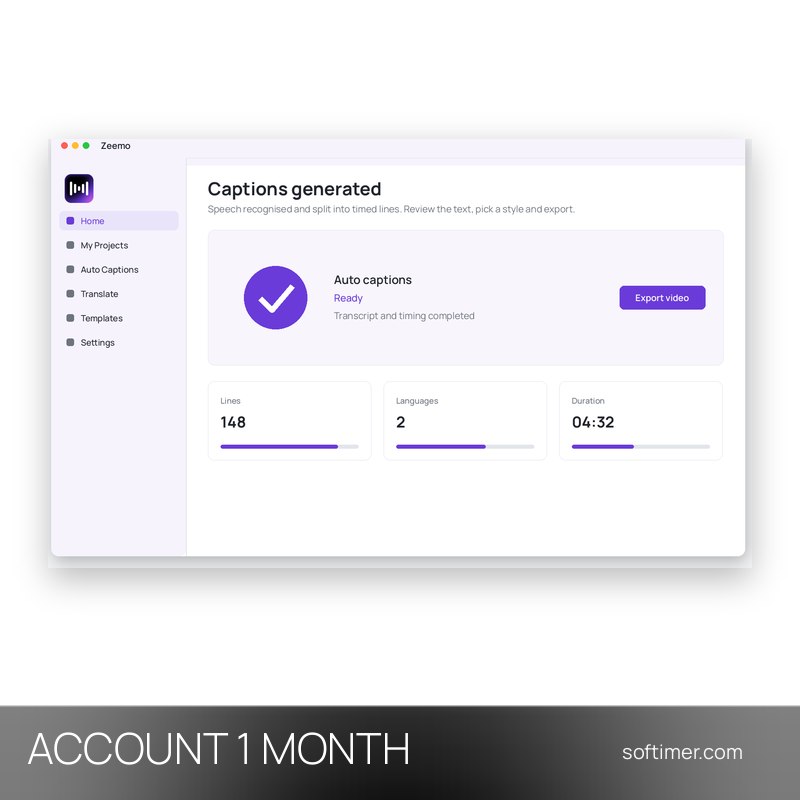 Zeemo Pro - 1 mese - ACCOUNT