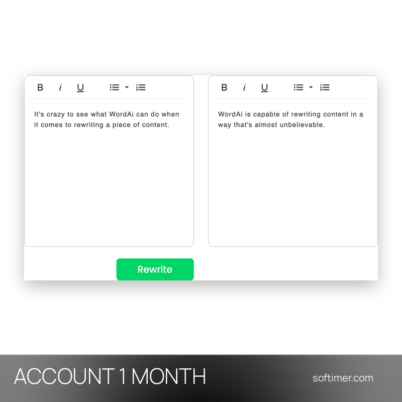 WordAi - 1 Month - ACCOUNT