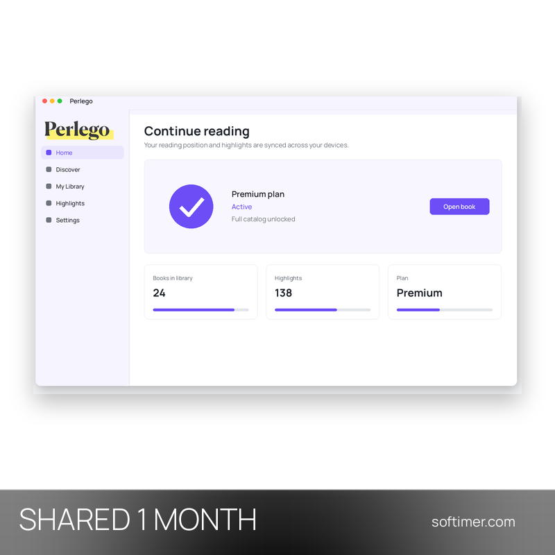 Perlego Premium - 1 mois - ACCOUNT partagé