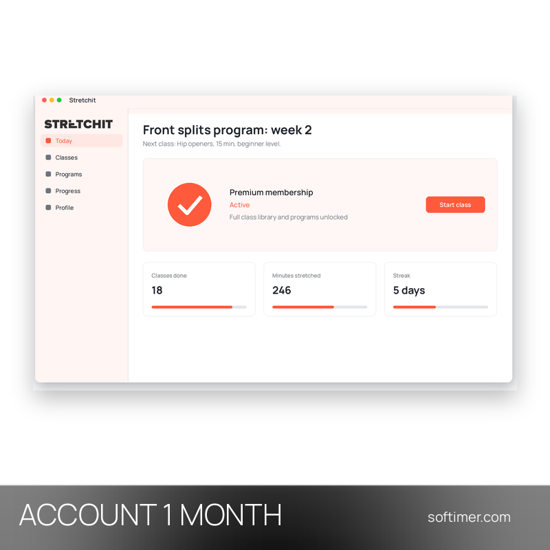 Stretchit Premium - 1 месяц - ACCOUNT