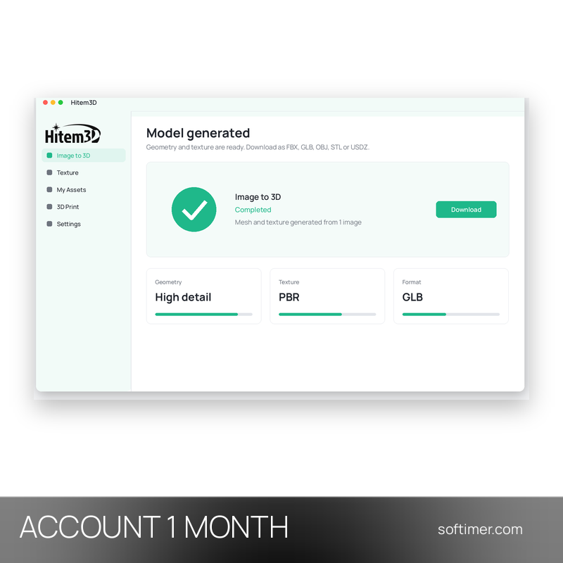 Hitem3D Max - 1 Month - ACCOUNT