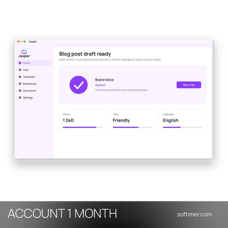 Jasper AI Pro - 1 Monat - ACCOUNT