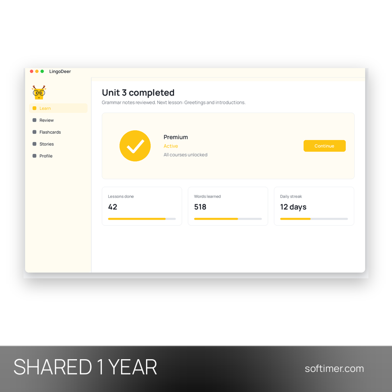 LingoDeer Premium - 1 anno - ACCOUNT condiviso