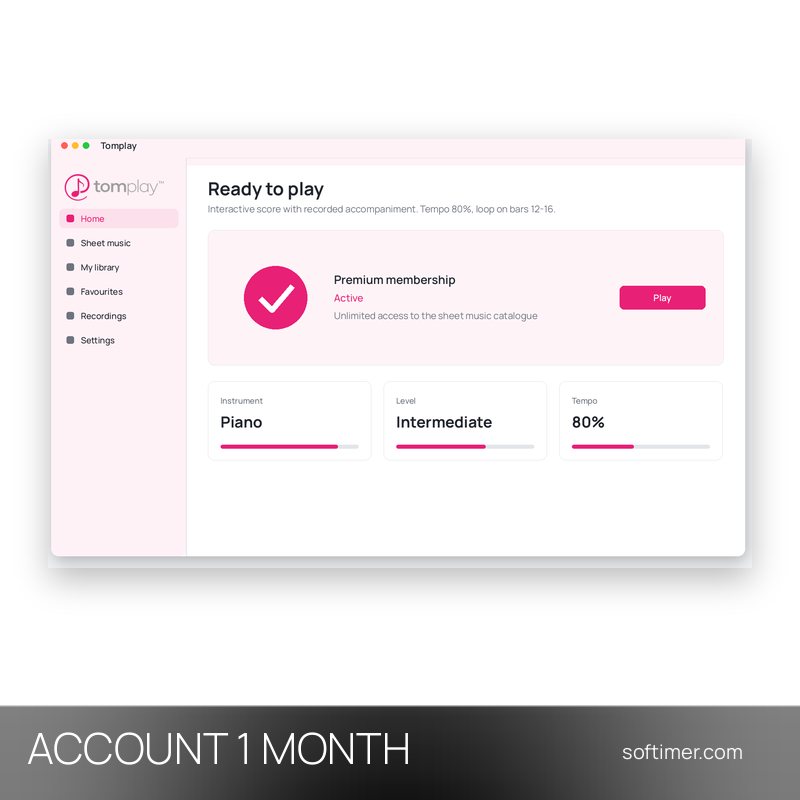 Tomplay Premium - 1 Monat - ACCOUNT